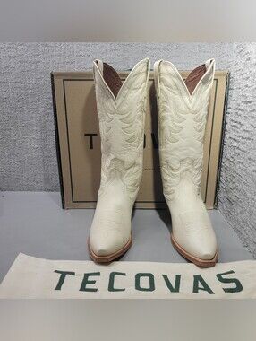 Tecovas The Annie Women's Size US 10B Bone Cowhide Leather Cowgirl Boots